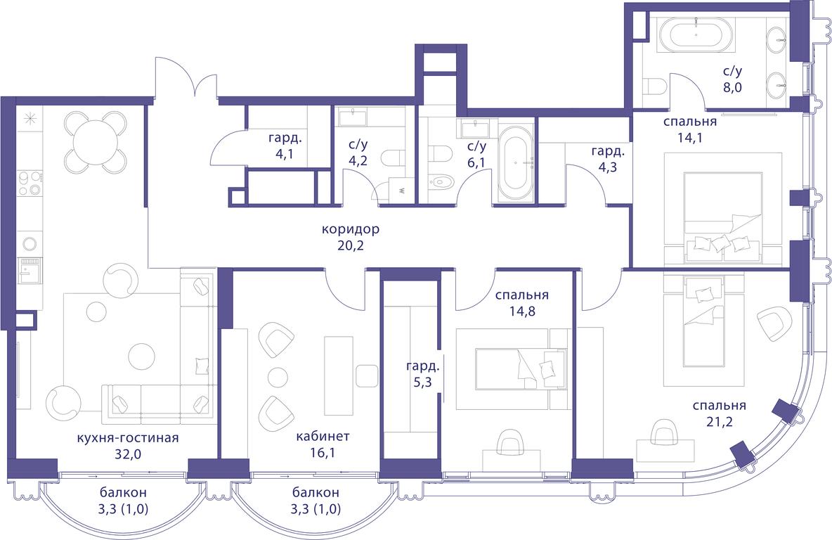 4-BD Apartment Sale, 152.4 sq. m. at Tatarskaya 35, Bolshaya Tatarskaya Street, Moscow, Russia #1 4-BD Apartment Sale, 152.4 sq. m. at Tatarskaya 35, Bolshaya Tatarskaya Street, Moscow, Russia #1
