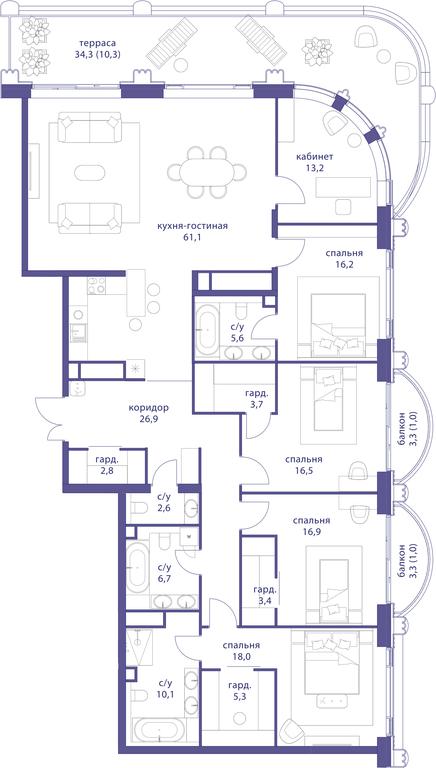 5-BD Apartment Sale, 221.3 sq. m. at Tatarskaya 35, Bolshaya Tatarskaya Street, Moscow, Russia #1 5-BD Apartment Sale, 221.3 sq. m. at Tatarskaya 35, Bolshaya Tatarskaya Street, Moscow, Russia #1