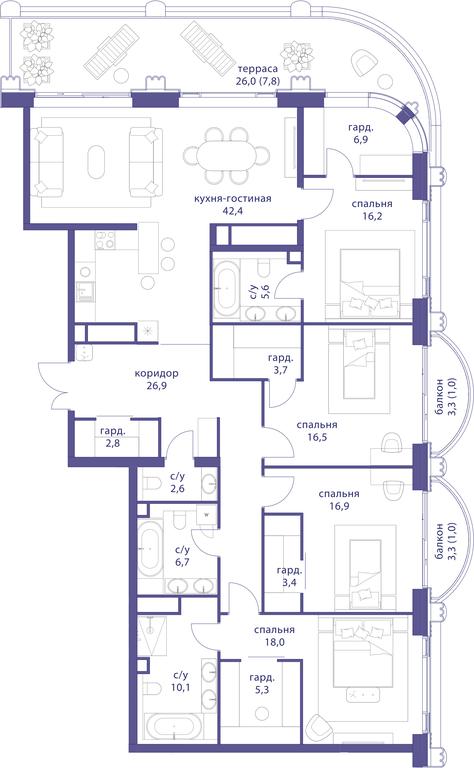 4-BD Apartment Sale, 193.8 sq. m. at Tatarskaya 35, Bolshaya Tatarskaya Street, Moscow, Russia #1 4-BD Apartment Sale, 193.8 sq. m. at Tatarskaya 35, Bolshaya Tatarskaya Street, Moscow, Russia #1