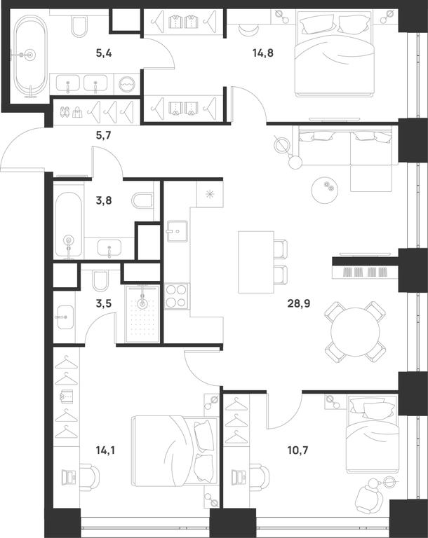 3-BD Apartment Sale, 86.9 sq. m. at Voice Towers, 1st Grayvoronovsky Drive, Moscow, Russia #1 3-BD Apartment Sale, 86.9 sq. m. at Voice Towers, 1st Grayvoronovsky Drive, Moscow, Russia #1