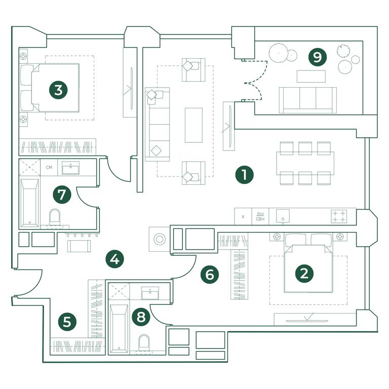 2-BD Apartment Sale, 105 sq. m. at Very, Botanicheskaya Street, 29, Moscow, Russia #2 2-BD Apartment Sale, 105 sq. m. at Very, Botanicheskaya Street, 29, Moscow, Russia #2