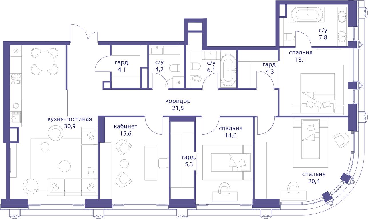 4-BD Apartment Sale, 147.9 sq. m. at Tatarskaya 35, Bolshaya Tatarskaya Street, Moscow, Russia #1 4-BD Apartment Sale, 147.9 sq. m. at Tatarskaya 35, Bolshaya Tatarskaya Street, Moscow, Russia #1