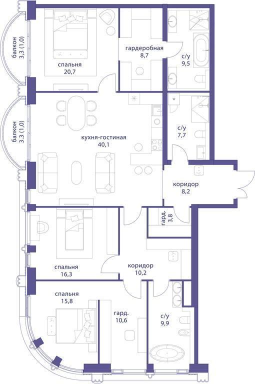 3-BD Apartment Sale, 163.5平方米 at Tatarskaya 35, Bolshaya Tatarskaya Street, Moscow, Russia #1 3-BD Apartment Sale, 163.5平方米 at Tatarskaya 35, Bolshaya Tatarskaya Street, Moscow, Russia #1