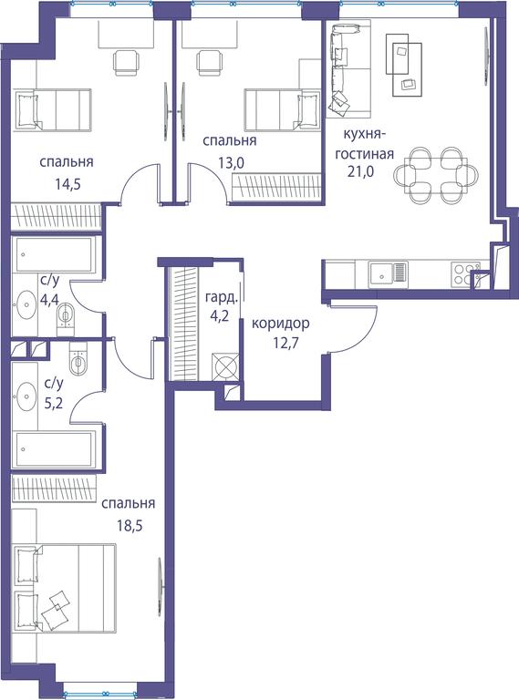 3-BD Apartment Sale, 93.5平方米 at Ostrov, Nizhnye Mnyovniki Street, 37Ас4, Moscow, Russia #1 3-BD Apartment Sale, 93.5平方米 at Ostrov, Nizhnye Mnyovniki Street, 37Ас4, Moscow, Russia #1