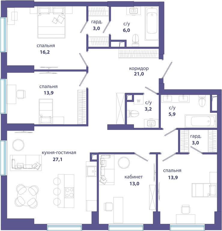 4-BD Apartment Sale, 126.2平方米 at Sobytie, Lobachevskogo Street, 124к3, Moscow, Russia #1 4-BD Apartment Sale, 126.2平方米 at Sobytie, Lobachevskogo Street, 124к3, Moscow, Russia #1
