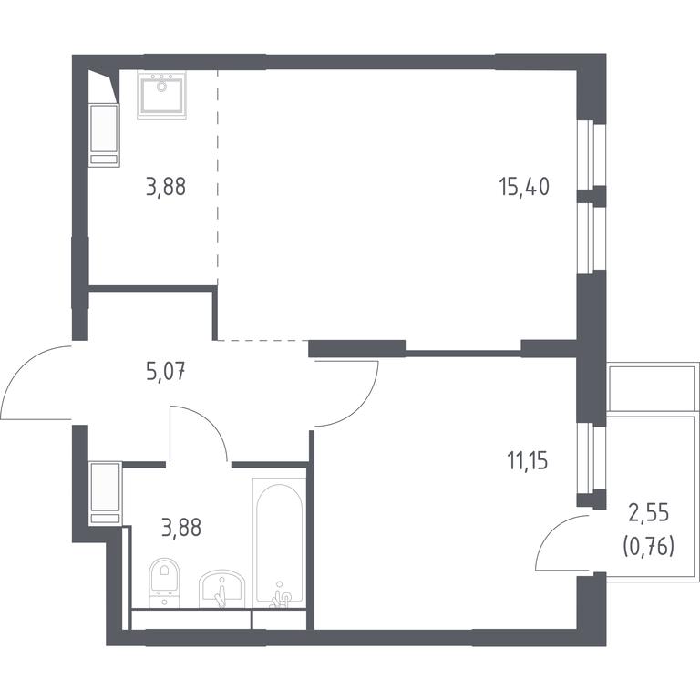 Apartment Sale, 40.14 sq. m. at Bolshoe Putilkovo, Prostornaya ulitsa, 1, Putilkovo Village, Krasnogorsk City District, Moscow Region, Russia #1