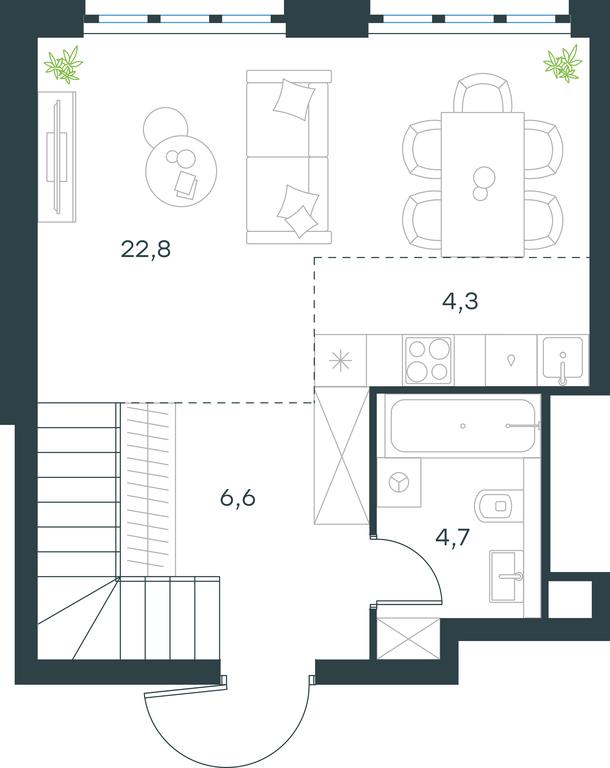 2-BD Apartment Sale, 73.2平方米 at Level Yzhnoportovaya, Yuzhnoportovaya Street, 28Ас17, Moscow, Russia #2 2-BD Apartment Sale, 73.2平方米 at Level Yzhnoportovaya, Yuzhnoportovaya Street, 28Ас17, Moscow, Russia #2