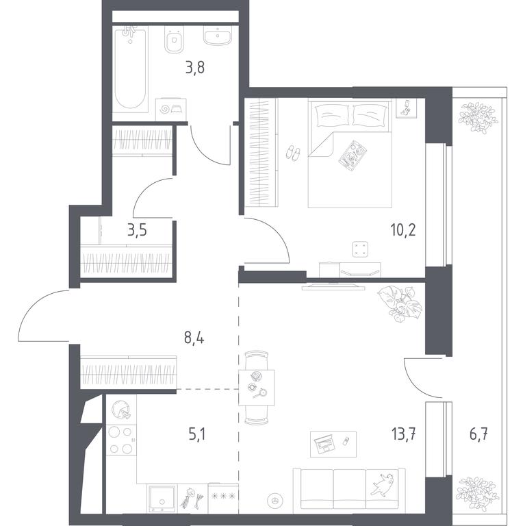 Apartment Sale, 46.85 sq. m. at Vereiskaya 41, Vereyskaya Street, 41, Moscow, Russia #2 Apartment Sale, 46.85 sq. m. at Vereiskaya 41, Vereyskaya Street, 41, Moscow, Russia #2