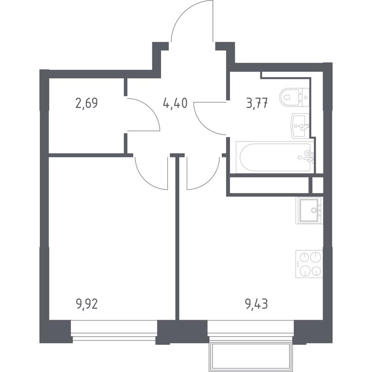 Apartment Sale, 30.21 sq. m. at Dolina Yauzy, Trudovaya Street, 23, Mytischi, Moscow Region, Russia #1