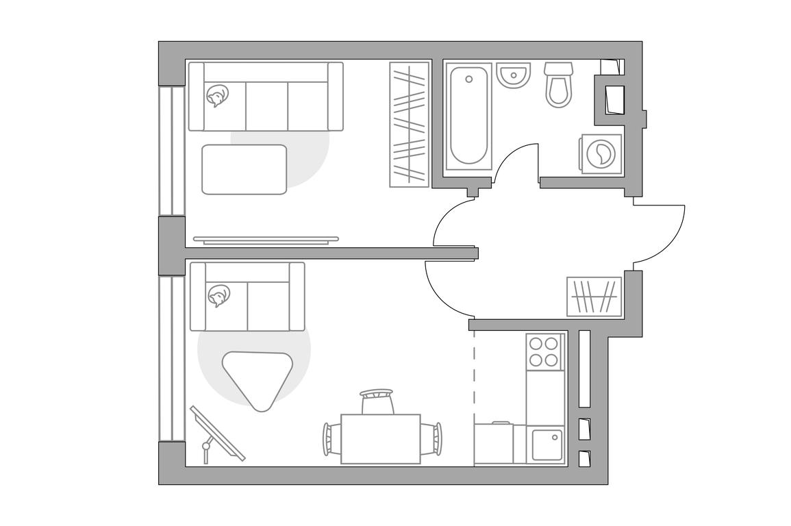 1-BD Apartment Sale, 37.91 sq. m. at Triniti 3, Dmitrovskoye Highway, 75к4, Moscow, Russia #1 1-BD Apartment Sale, 37.91 sq. m. at Triniti 3, Dmitrovskoye Highway, 75к4, Moscow, Russia #1