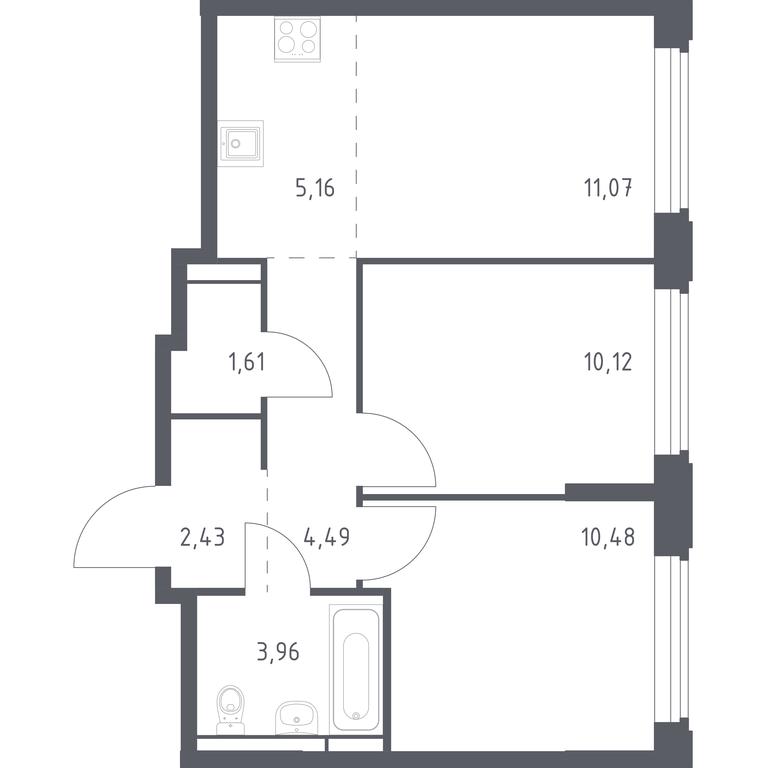 1-BD Apartment Sale, 49.32 sq. m. at Kosmicheskiy kvartal, M.K. Tikhonravova Street, Yubileyniy Microdistrict, Korolyov, Moscow Region, Russia #1 1-BD Apartment Sale, 49.32 sq. m. at Kosmicheskiy kvartal, M.K. Tikhonravova Street, Yubileyniy Microdistrict, Korolyov, Moscow Region, Russia #1