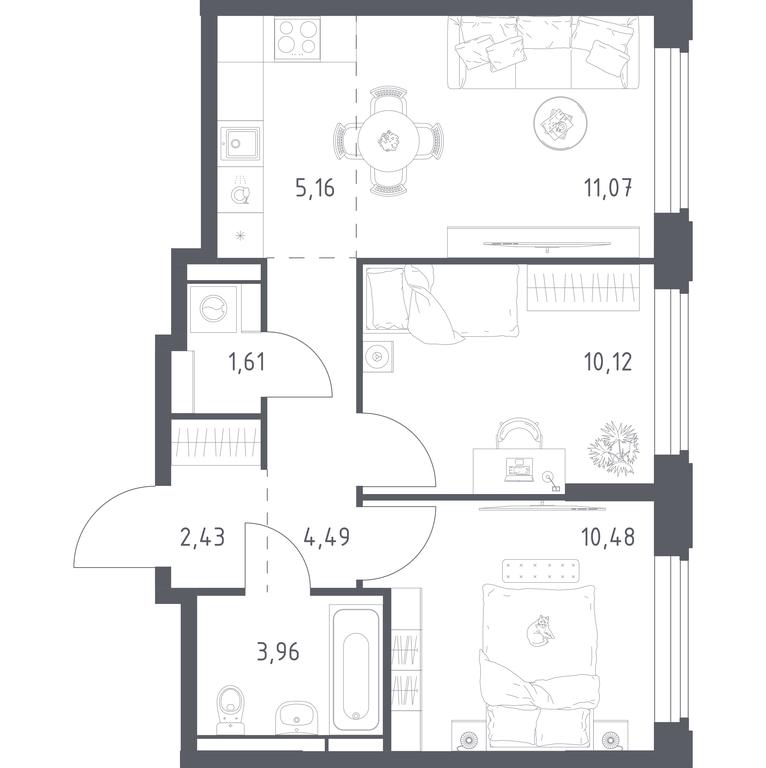 1-BD Apartment Sale, 49.32 sq. m. at Kosmicheskiy kvartal, M.K. Tikhonravova Street, Yubileyniy Microdistrict, Korolyov, Moscow Region, Russia #2 1-BD Apartment Sale, 49.32 sq. m. at Kosmicheskiy kvartal, M.K. Tikhonravova Street, Yubileyniy Microdistrict, Korolyov, Moscow Region, Russia #2