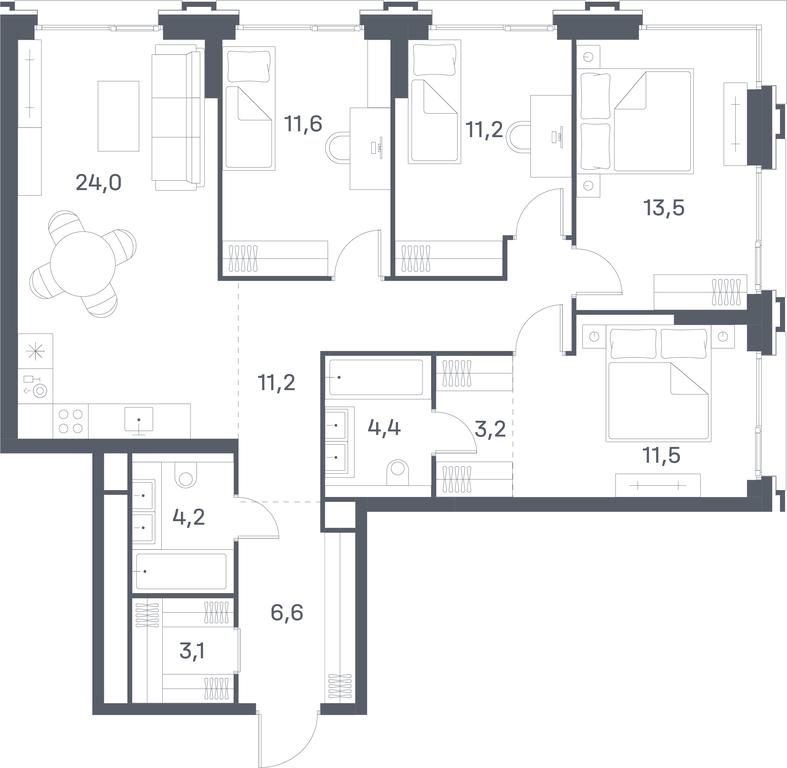 4-BD Apartment Sale, 104.2 sq. m. at Portland, Yuzhnoportovaya Street, 42с5, Moscow, Russia #1 4-BD Apartment Sale, 104.2 sq. m. at Portland, Yuzhnoportovaya Street, 42с5, Moscow, Russia #1