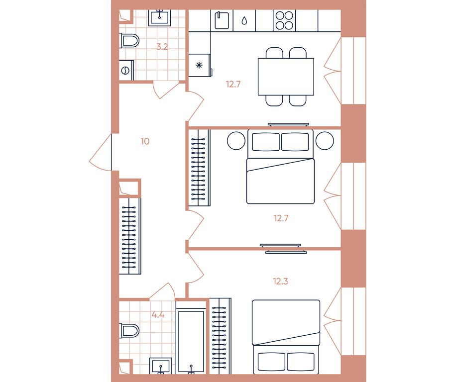 2-BD Apartment Sale, 55.3 sq. m. at Era, Derbenevskaya Street, Moscow, Russia #1 2-BD Apartment Sale, 55.3 sq. m. at Era, Derbenevskaya Street, Moscow, Russia #1