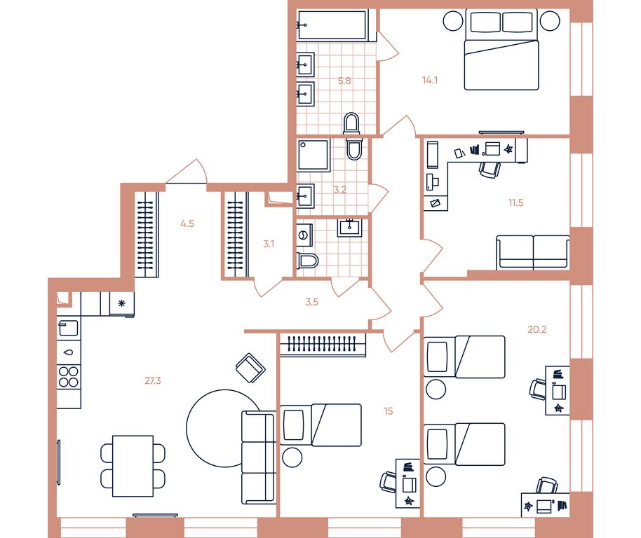 4-BD Apartment Sale, 117.4平方米 at Era, Derbenevskaya Street, Moscow, Russia #1 4-BD Apartment Sale, 117.4平方米 at Era, Derbenevskaya Street, Moscow, Russia #1