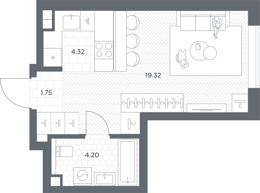Apartment Sale, 29.59平方米 at TATE, Vetkina Street, Moscow, Russia #1 Apartment Sale, 29.59平方米 at TATE, Vetkina Street, Moscow, Russia #1
