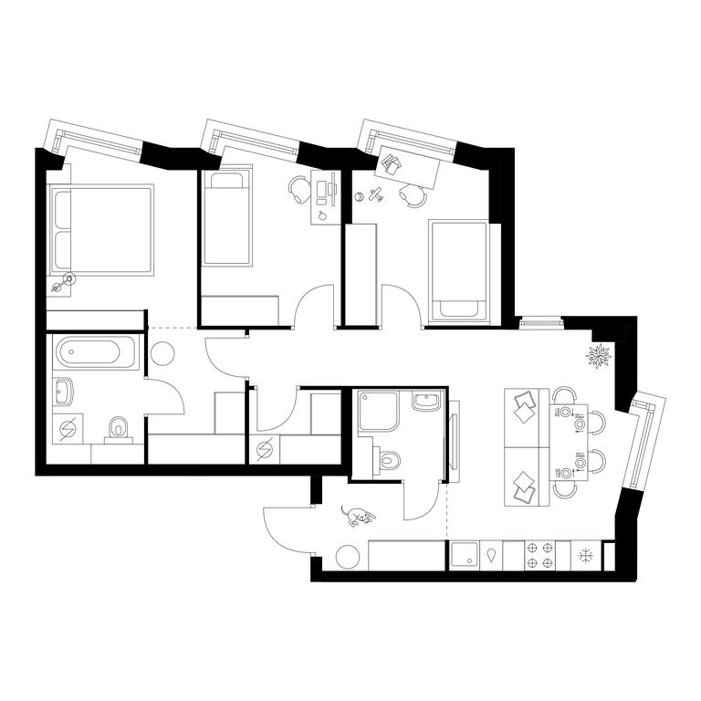 3-BD Apartment Sale, 67.8 sq. m. at Kronshtadtskiy 9, Kronshtadtsky Boulevard, 9с21, Moscow, Russia #1