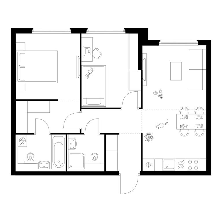 2-BD Apartment Sale, 60.2 sq. m. at Kronshtadtskiy 9, Kronshtadtsky Boulevard, 9с21, Moscow, Russia #1