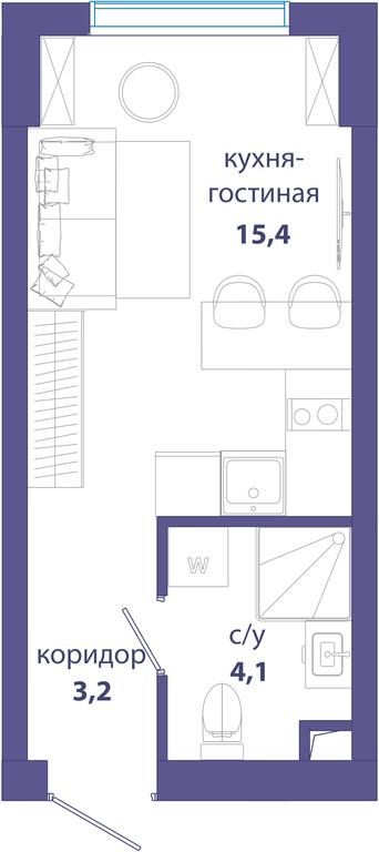 Apartment Sale, 22.7平方米 at Sobytie, Lobachevskogo Street, 124к3, Moscow, Russia #1