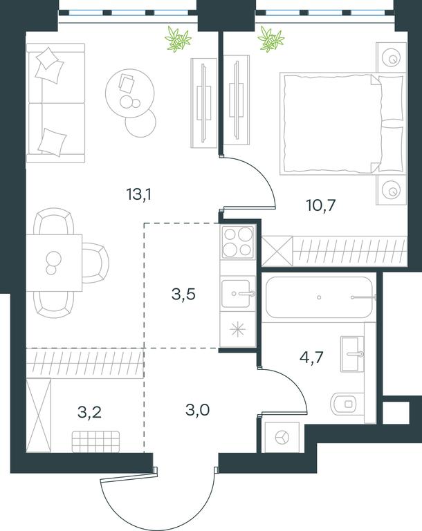 1-BD Apartment Sale, 38.2 sq. m. at Level Yzhnoportovaya, Yuzhnoportovaya Street, 28Ас17, Moscow, Russia #2 1-BD Apartment Sale, 38.2 sq. m. at Level Yzhnoportovaya, Yuzhnoportovaya Street, 28Ас17, Moscow, Russia #2
