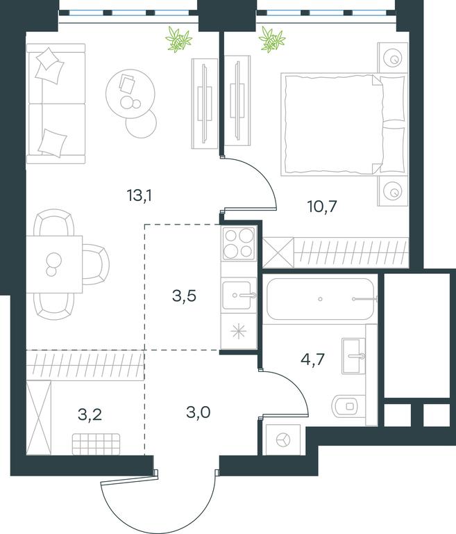 1-BD Apartment Sale, 38.2 sq. m. at Level Yzhnoportovaya, Yuzhnoportovaya Street, 28Ас17, Moscow, Russia #1 1-BD Apartment Sale, 38.2 sq. m. at Level Yzhnoportovaya, Yuzhnoportovaya Street, 28Ас17, Moscow, Russia #1