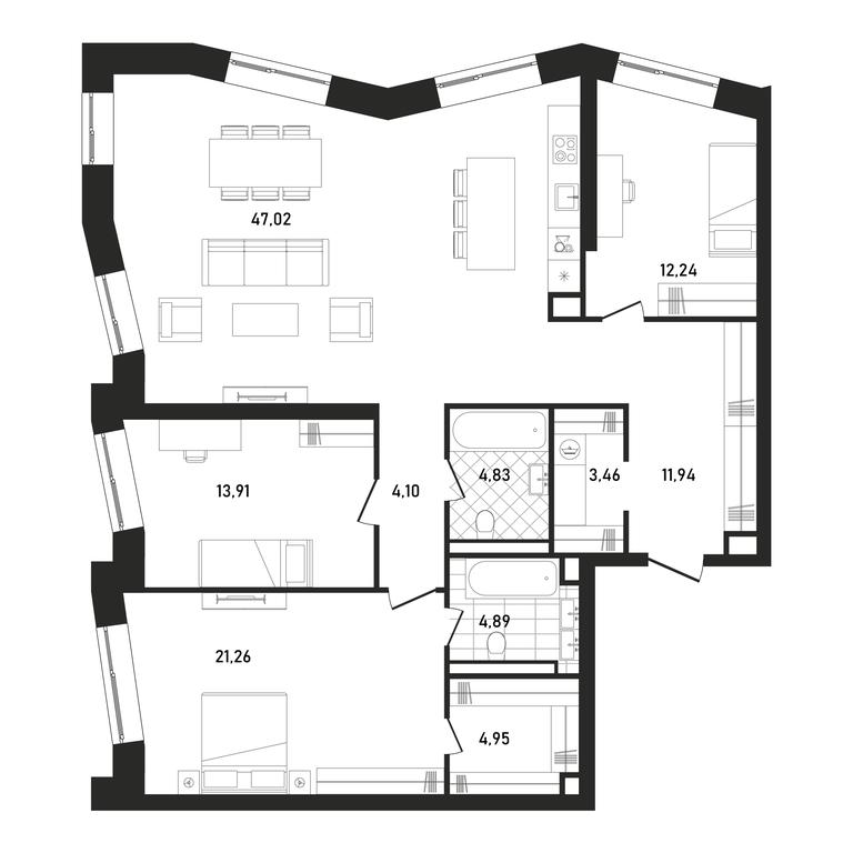 3-BD Apartment Sale, 128.6平方米 at Republic, Presnensky Val Street, 27с1, Moscow, Russia #1 3-BD Apartment Sale, 128.6平方米 at Republic, Presnensky Val Street, 27с1, Moscow, Russia #1