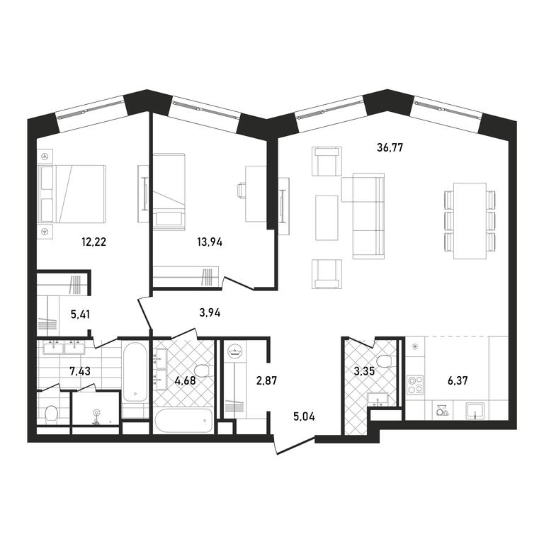 3-BD Apartment Sale, 102.02平方米 at Republic, Presnensky Val Street, 27с1, Moscow, Russia #1 3-BD Apartment Sale, 102.02平方米 at Republic, Presnensky Val Street, 27с1, Moscow, Russia #1