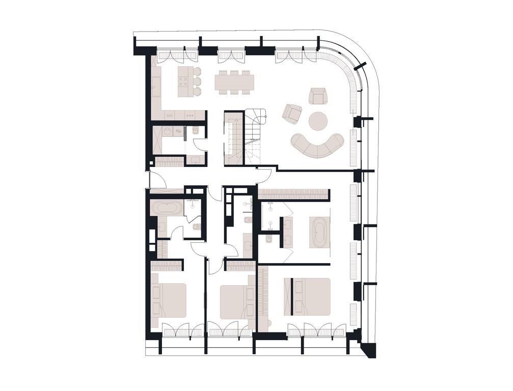 3-BD Apartment Sale, 230.5平方米 at Victory Park Residences, Bratyev Fonchenko Street, вл3, Moscow, Russia #1