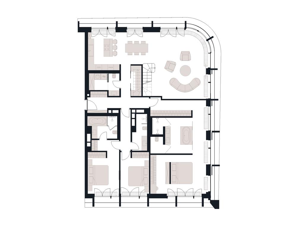 3-BD Apartment Sale, 230.5平方米 at Victory Park Residences, Bratyev Fonchenko Street, вл3, Moscow, Russia #2