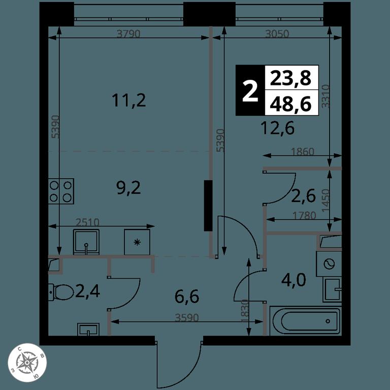 2-BD Apartment Sale, 48.6 sq. m. at 1-y Salarevskiy, Kiyevskoye Highway, Moskovskiy Settlement, Moscow, Russia #2 2-BD Apartment Sale, 48.6 sq. m. at 1-y Salarevskiy, Kiyevskoye Highway, Moskovskiy Settlement, Moscow, Russia #2