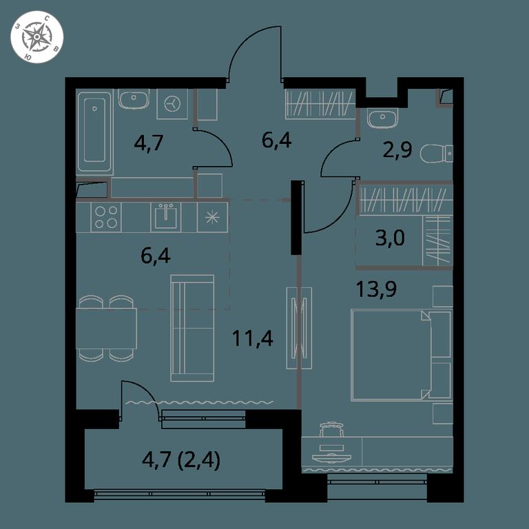 2-BD Apartment Sale, 51.1 sq. m. at 1-y Salarevskiy, Kiyevskoye Highway, Moskovskiy Settlement, Moscow, Russia #1 2-BD Apartment Sale, 51.1 sq. m. at 1-y Salarevskiy, Kiyevskoye Highway, Moskovskiy Settlement, Moscow, Russia #1
