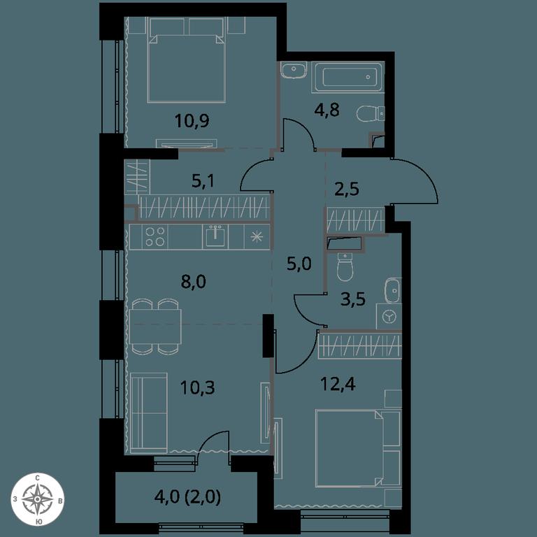 3-BD Apartment Sale, 64.5 sq. m. at 1-y Salarevskiy, Kiyevskoye Highway, Moskovskiy Settlement, Moscow, Russia #1 3-BD Apartment Sale, 64.5 sq. m. at 1-y Salarevskiy, Kiyevskoye Highway, Moskovskiy Settlement, Moscow, Russia #1