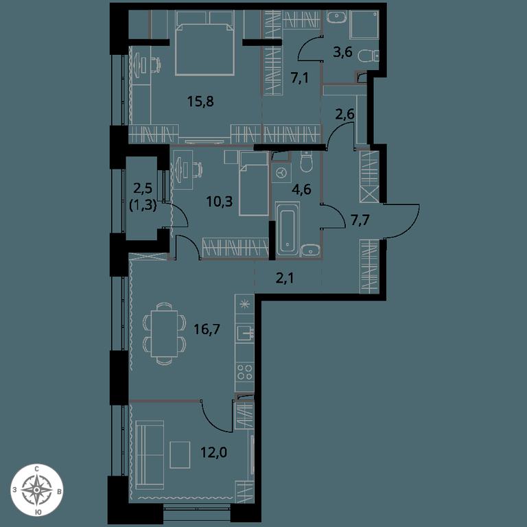 3-BD Apartment Sale, 83.8 sq. m. at 1-y Salarevskiy, Kiyevskoye Highway, Moskovskiy Settlement, Moscow, Russia #1 3-BD Apartment Sale, 83.8 sq. m. at 1-y Salarevskiy, Kiyevskoye Highway, Moskovskiy Settlement, Moscow, Russia #1