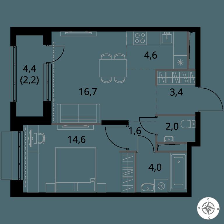 2-BD Apartment Sale, 49.1 sq. m. at 1-y Salarevskiy, Kiyevskoye Highway, Moskovskiy Settlement, Moscow, Russia #1 2-BD Apartment Sale, 49.1 sq. m. at 1-y Salarevskiy, Kiyevskoye Highway, Moskovskiy Settlement, Moscow, Russia #1