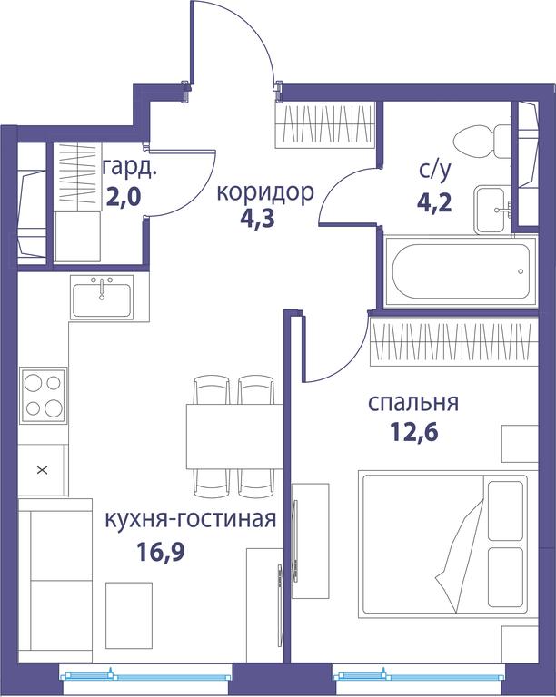 Продажа 1-комн. квартиры, 40,1 м² в ЖК «Символ», проезд Невельского, 6к1, Москва, Россия #1 Продажа 1-комн. квартиры, 40,1 м² в ЖК «Символ», проезд Невельского, 6к1, Москва, Россия #1
