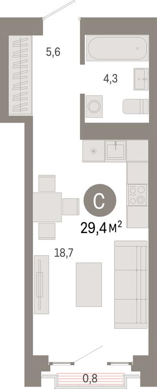 Продажа квартиры, 29,4 м² в ЖК «Квартал Метроном», Тагильская улица, Москва, Россия #1 Продажа квартиры, 29,4 м² в ЖК «Квартал Метроном», Тагильская улица, Москва, Россия #1