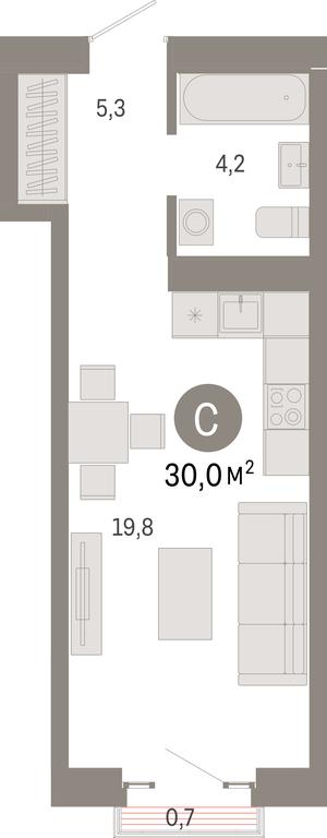 Apartment Sale, 30平方米 at Kvartal Metronom, Tagilskaya Street, Moscow, Russia #1