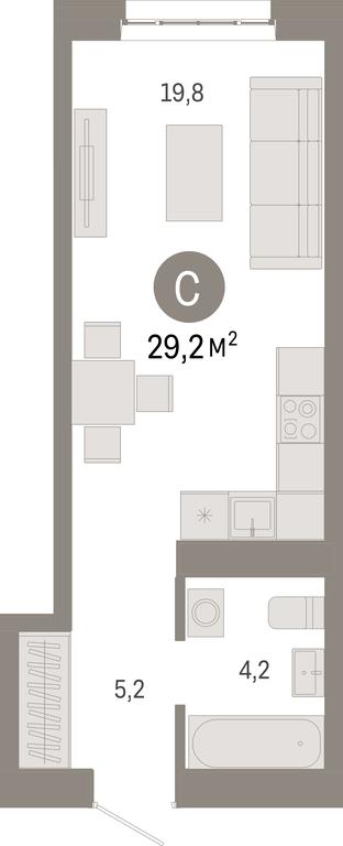 Apartment Sale, 29.2 sq. m. at Kvartal Metronom, Tagilskaya Street, Moscow, Russia #1