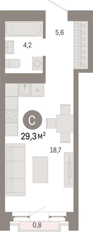 Apartment Sale, 29.3 sq. m. at Kvartal Metronom, Tagilskaya Street, Moscow, Russia #1
