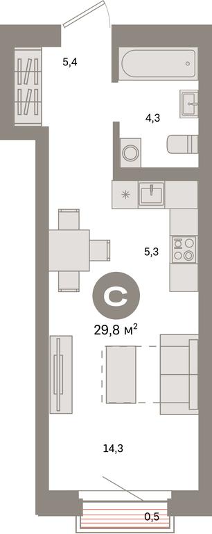 Apartment Sale, 29.8 sq. m. at Kvartal Metronom, Tagilskaya Street, Moscow, Russia #1