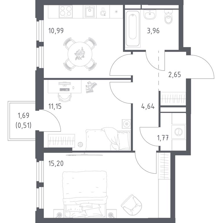 1-BD Apartment Sale, 50.87 sq. m. at Kosmicheskiy kvartal, M.K. Tikhonravova Street, Yubileyniy Microdistrict, Korolyov, Moscow Region, Russia #2 1-BD Apartment Sale, 50.87 sq. m. at Kosmicheskiy kvartal, M.K. Tikhonravova Street, Yubileyniy Microdistrict, Korolyov, Moscow Region, Russia #2