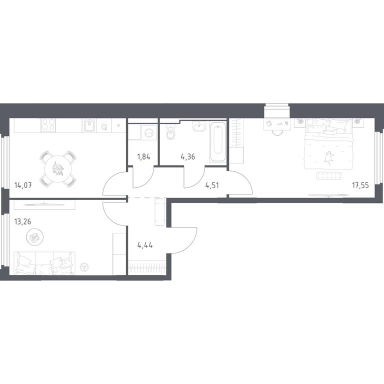 1-BD Apartment Sale, 60.03 sq. m. at Kosmicheskiy kvartal, M.K. Tikhonravova Street, Yubileyniy Microdistrict, Korolyov, Moscow Region, Russia #2 1-BD Apartment Sale, 60.03 sq. m. at Kosmicheskiy kvartal, M.K. Tikhonravova Street, Yubileyniy Microdistrict, Korolyov, Moscow Region, Russia #2