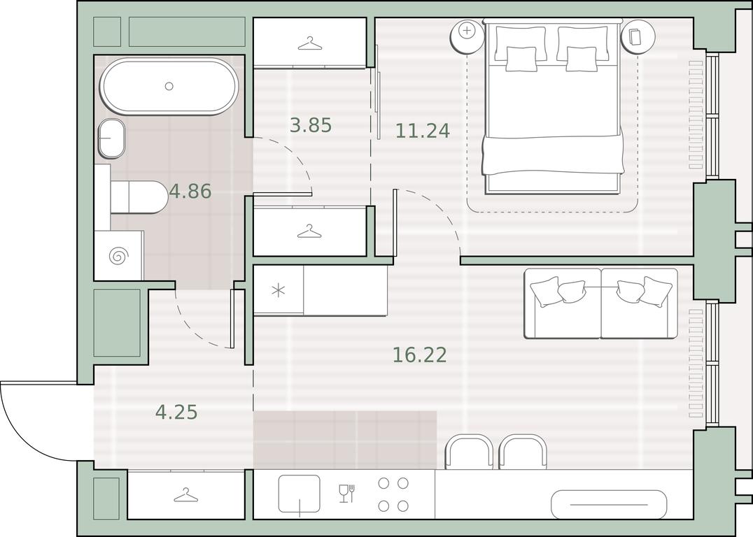 1-BD Apartment Sale, 40.42 sq. m. at Sreda na Kutuzovskom, Ivana Franko Street, Moscow, Russia #1 1-BD Apartment Sale, 40.42 sq. m. at Sreda na Kutuzovskom, Ivana Franko Street, Moscow, Russia #1