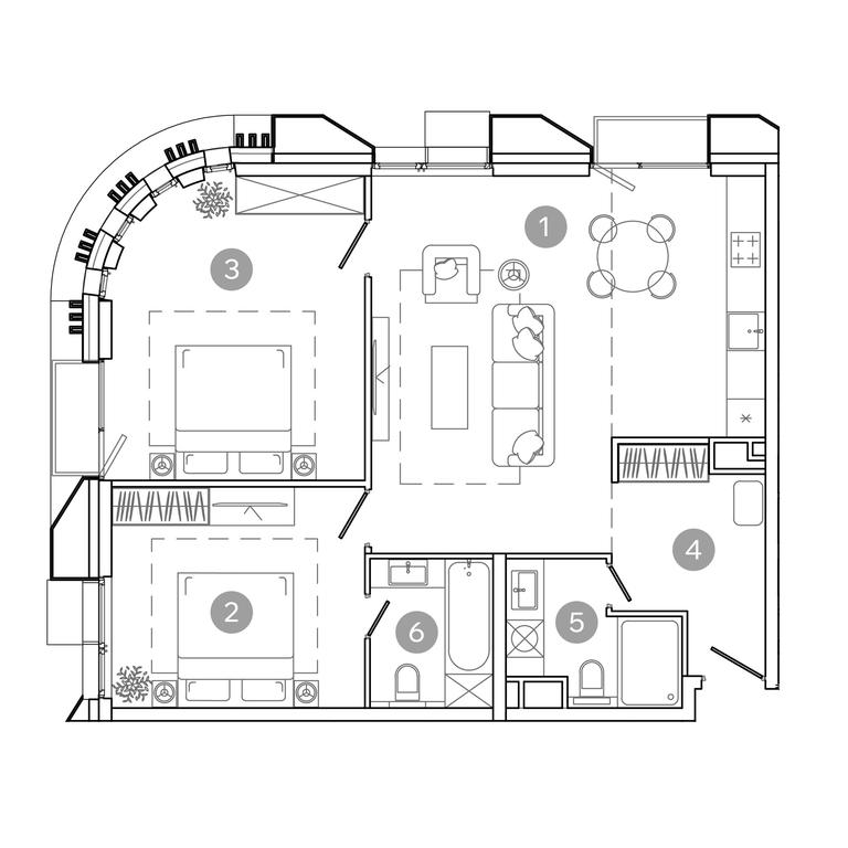 2-BD Apartment Sale, 79.1平方米 at UNO.Sokolinaya Gora, 8th Sokolinoy Gory Street, 26, Moscow, Russia #2