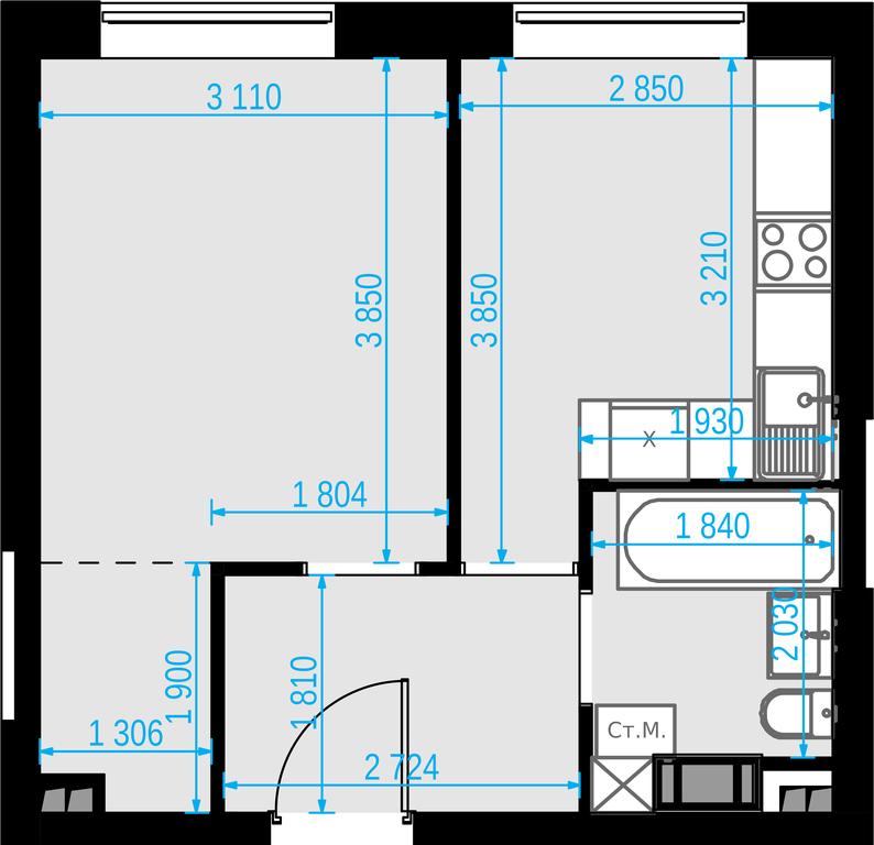 1-BD Apartment Sale, 33.8 sq. m. at Malevich, Otradnaya Street, 8, Moscow, Russia #1 1-BD Apartment Sale, 33.8 sq. m. at Malevich, Otradnaya Street, 8, Moscow, Russia #1