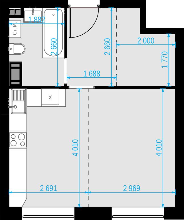 1-BD Apartment Sale, 36.3平方米 at Malevich, Otradnaya Street, 8, Moscow, Russia #1 1-BD Apartment Sale, 36.3平方米 at Malevich, Otradnaya Street, 8, Moscow, Russia #1