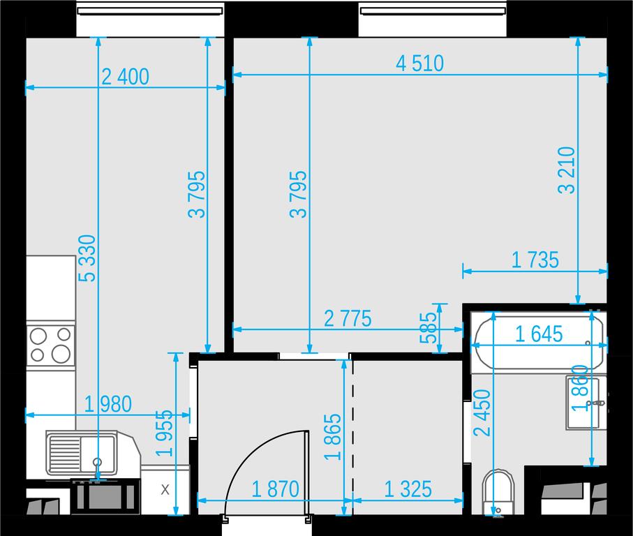 1-BD Apartment Sale, 38.6 sq. m. at Malevich, Otradnaya Street, 8, Moscow, Russia #2