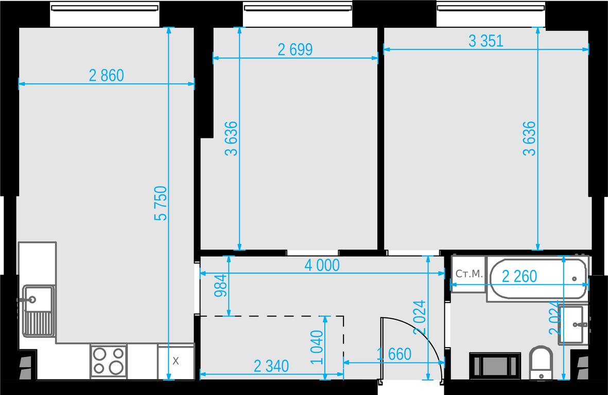 2-BD Apartment Sale, 52 sq. m. at Malevich, Otradnaya Street, 8, Moscow, Russia #1 2-BD Apartment Sale, 52 sq. m. at Malevich, Otradnaya Street, 8, Moscow, Russia #1