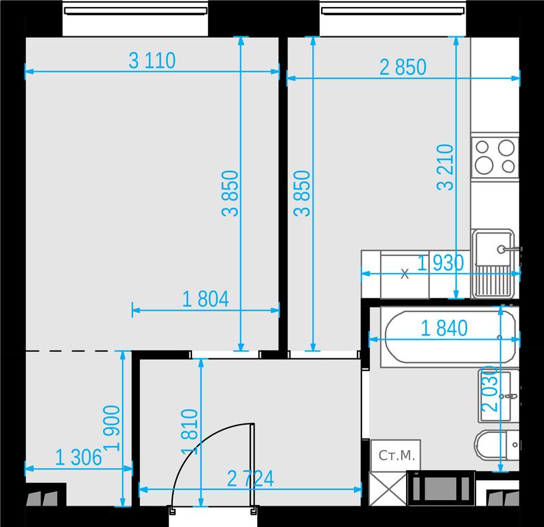 2-BD Apartment Sale, 53 sq. m. at Malevich, Otradnaya Street, 8, Moscow, Russia #1 2-BD Apartment Sale, 53 sq. m. at Malevich, Otradnaya Street, 8, Moscow, Russia #1