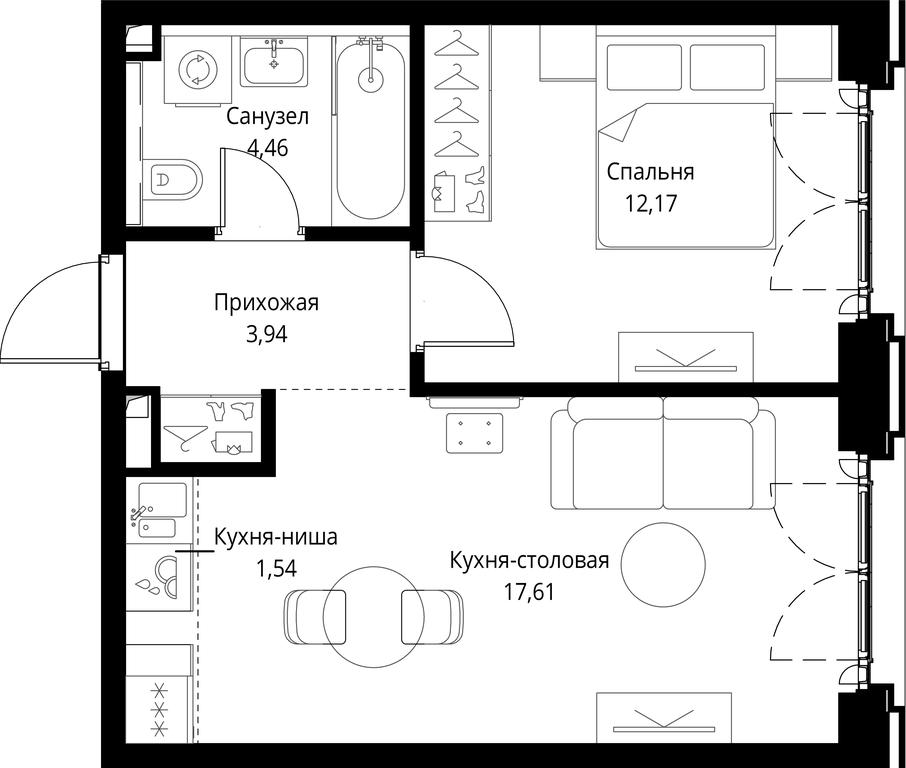 1-BD Apartment Sale, 39.72 sq. m. at City Bay, Volokolamskoye Highway, 95с3, Moscow, Russia #1 1-BD Apartment Sale, 39.72 sq. m. at City Bay, Volokolamskoye Highway, 95с3, Moscow, Russia #1